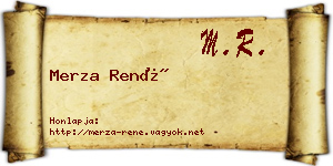 Merza René névjegykártya